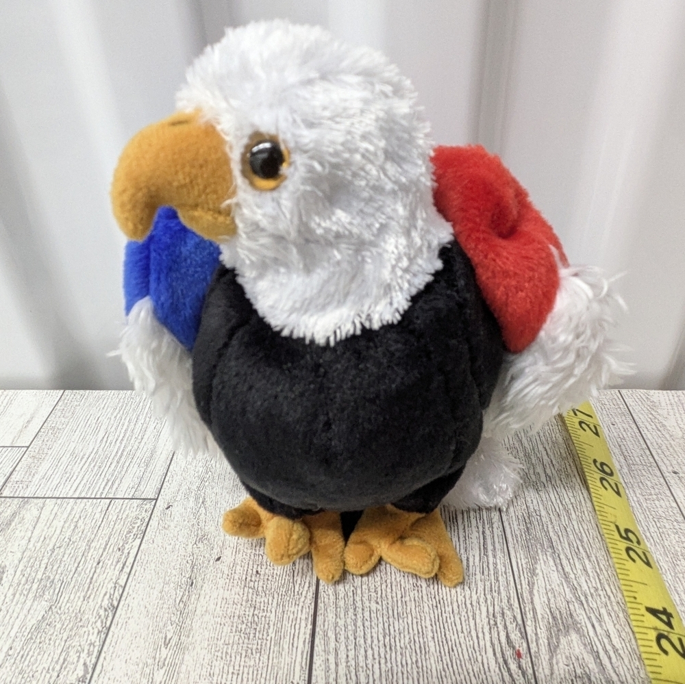 Ty Free Plush Eagle with Black, White, Red, and Blue